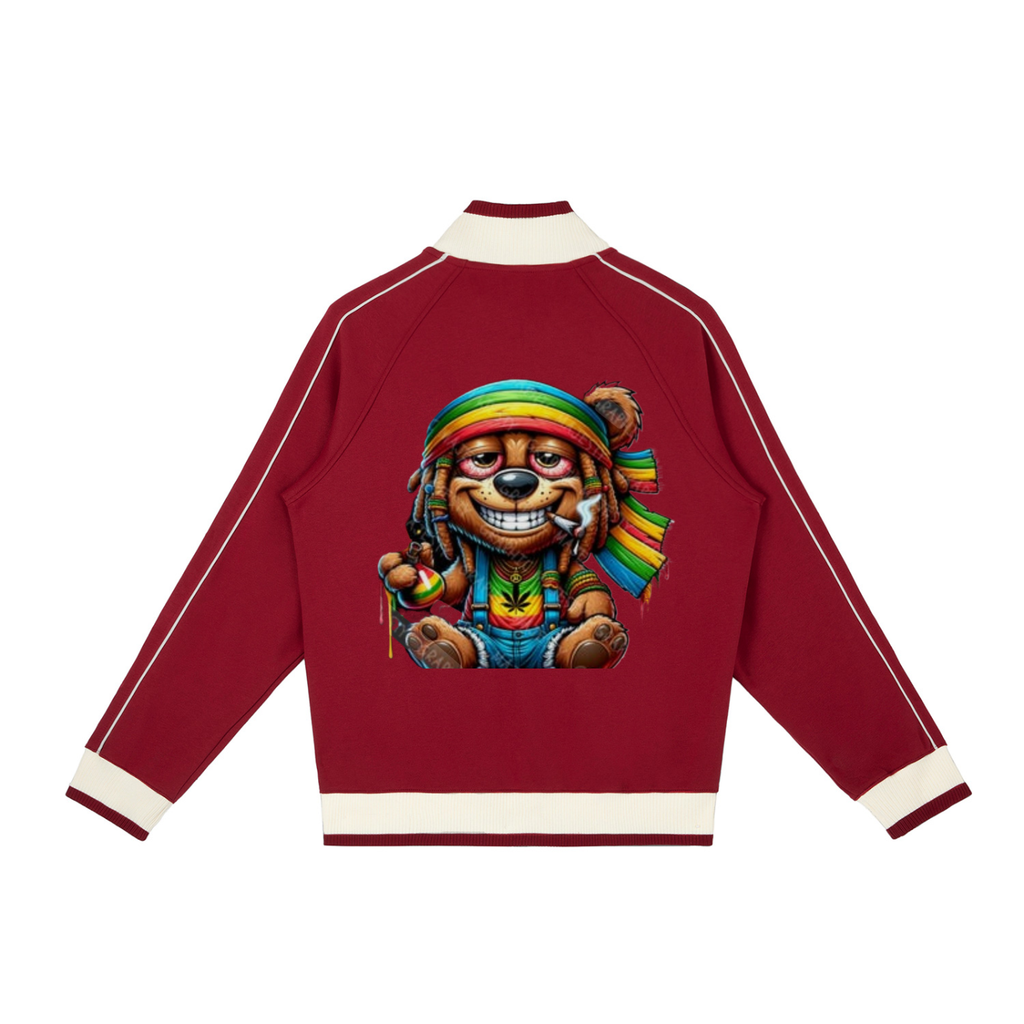 Color Block Raglan Sleeve Zip Track Jacket