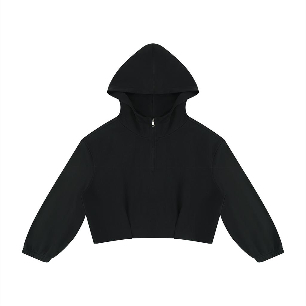 Damen-Hoodie mit kastiger Passform und Viertelreißverschluss
