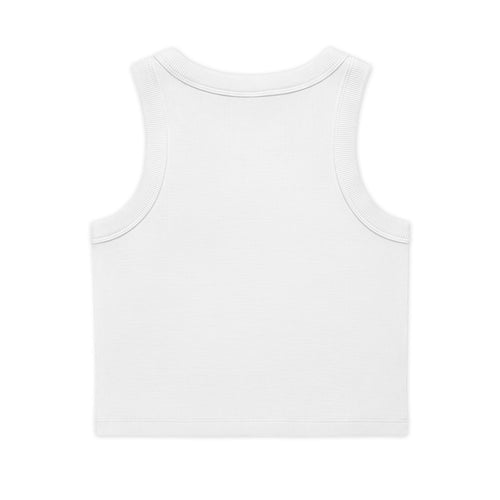 AC Logo Organic Rib Crop Tank — Metallic Holographic Emblem