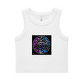 AC Logo Organic Rib Crop Tank — Metallic Holographic Emblem