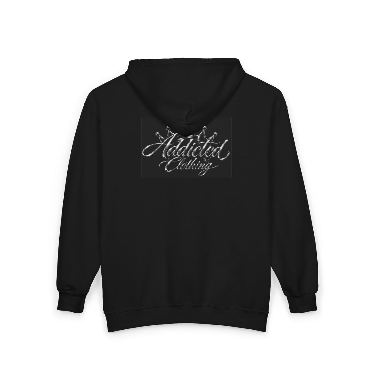 Monogram AC Metallic Zip Hoodie — Sleek Silver Initials Pullover