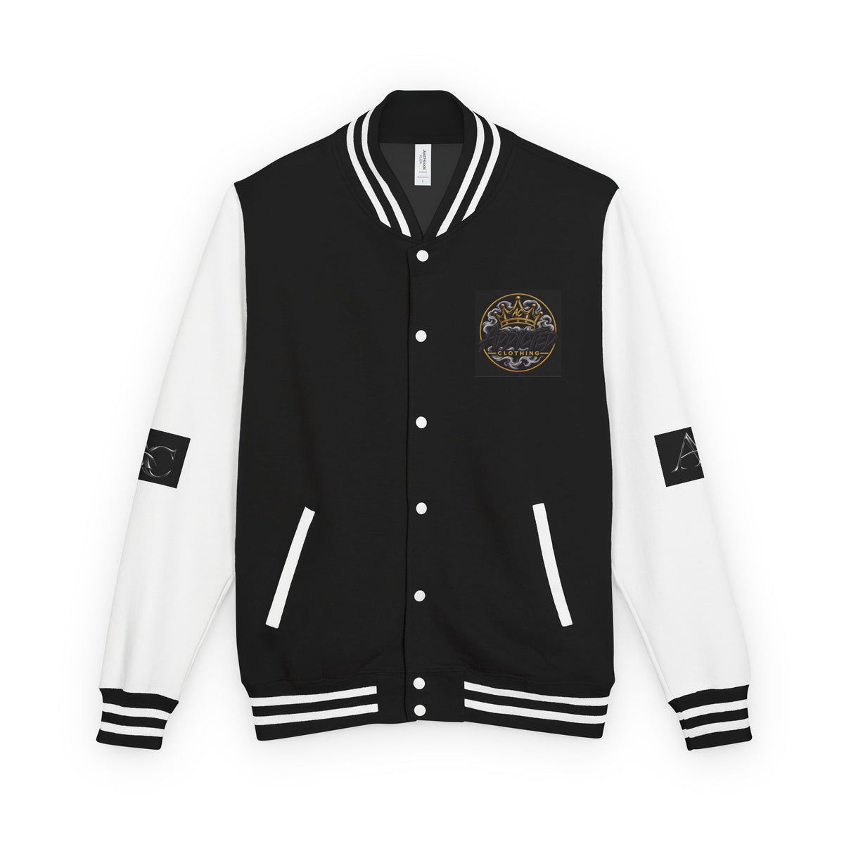 AC Monogram Letterman Jacket - Retro Varsity Black & White