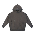 Snow-Washed Distressed Panel-Taschen-Hoodie