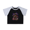 Color-Blocked Raglan Sleeve Crop Top