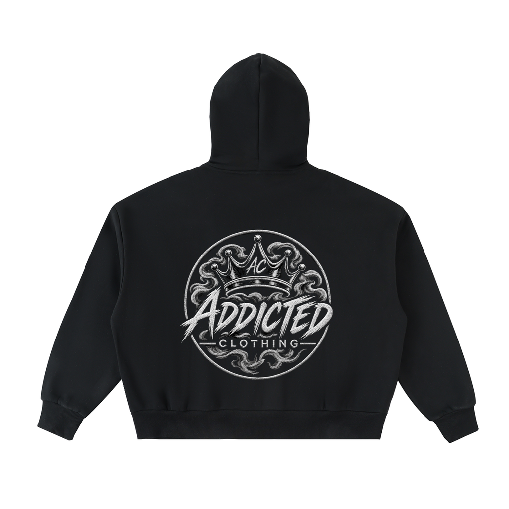 Fleeced Full-Zip Boxy Hoodie