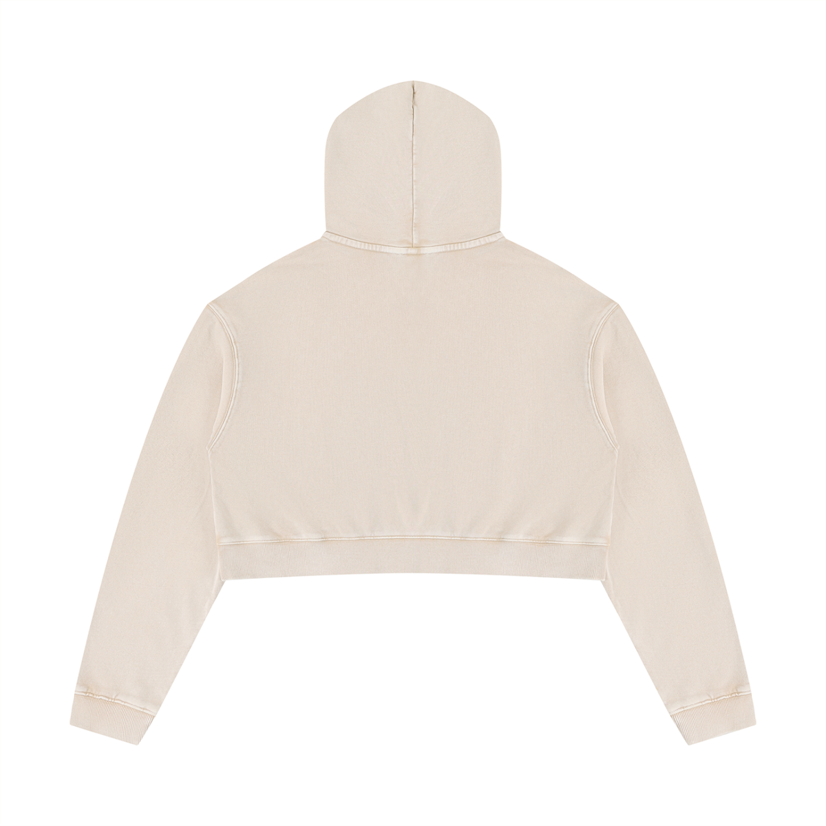 Sweat à capuche court délavé minéral pour femme