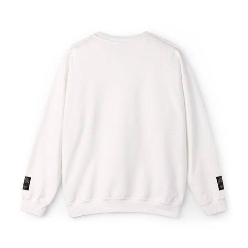 Celestial Crest Crewneck Sweatshirt — Gold Moon & Stars Graphic