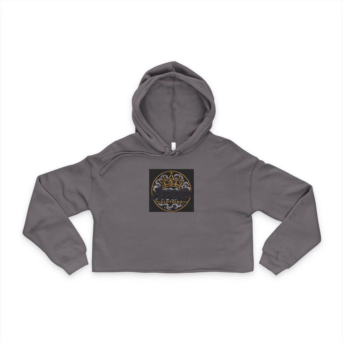 Cropped Hoodie — Metallic Monogram 'AG' Gothic Crest Graphic