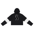 Kurzer Damen-Hoodie mit Spitzenbesatz