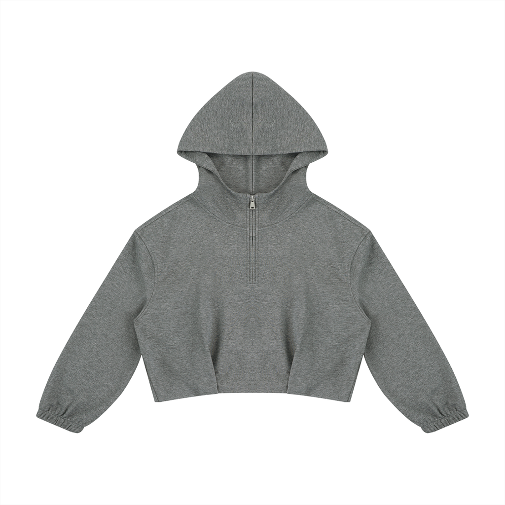Sweat à capuche ample pour femme avec col zippé
