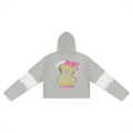 Kurzer Damen-Hoodie mit Spitzenbesatz