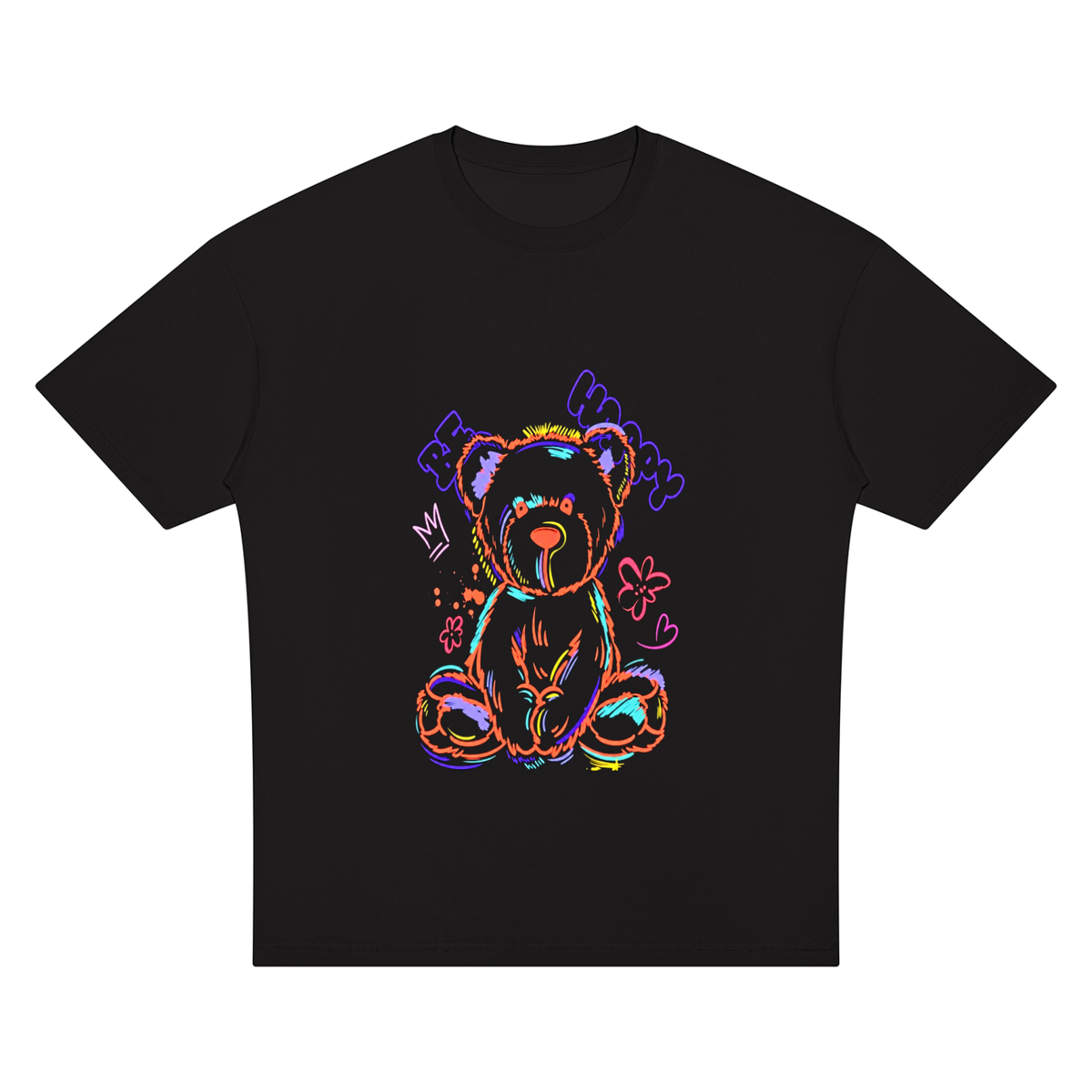 Unisex Oversize-T-Shirt mit überschnittenen Schultern
