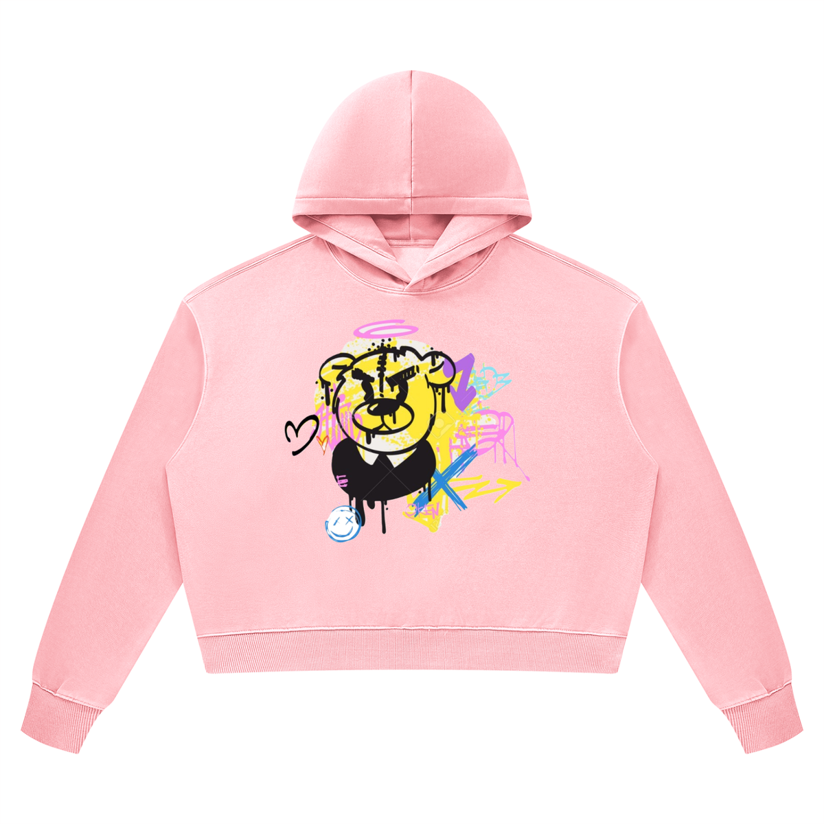 Sweat à capuche épais pour femme au délavage vintage