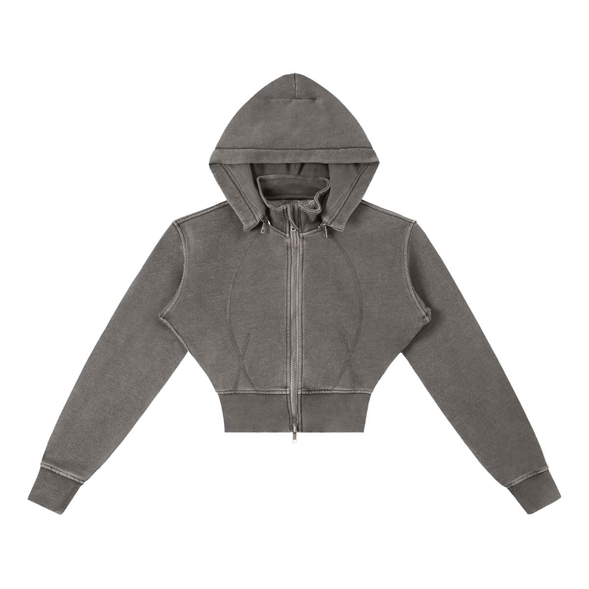 Vintage Washed Cropped Fleece-Hoodie
