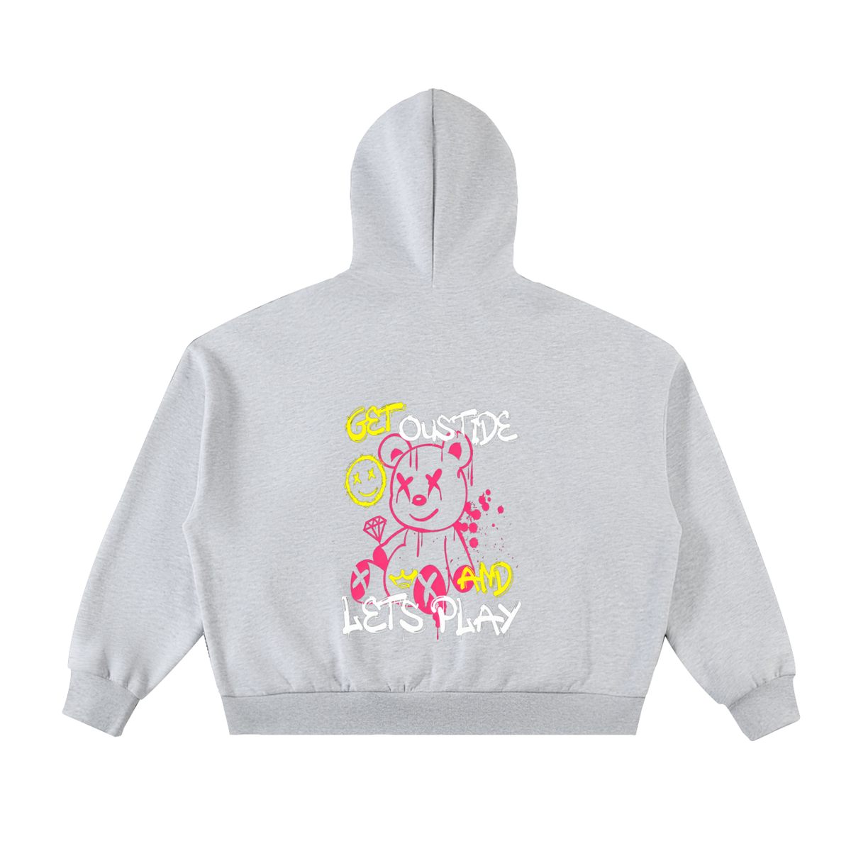 Boxy Hoodie aus Fleece mit durchgehendem Reißverschluss